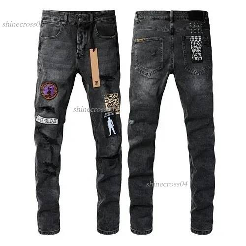 purples Jeans Men Purple Jeans Mens Designer Jeans designer jeans high quality bootcut Skinny Ripped Stacked Denim Pants Hip Hop Streetwear Black Sl