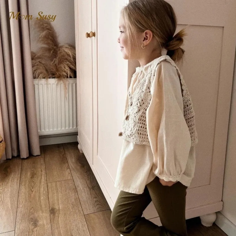 Baby Girl Vintage Lace Vest Dress Sleeveless Infant Toddler Child Waistcoat Outfit Spring Autumn Summer Baby Clothes 1-10Y261016