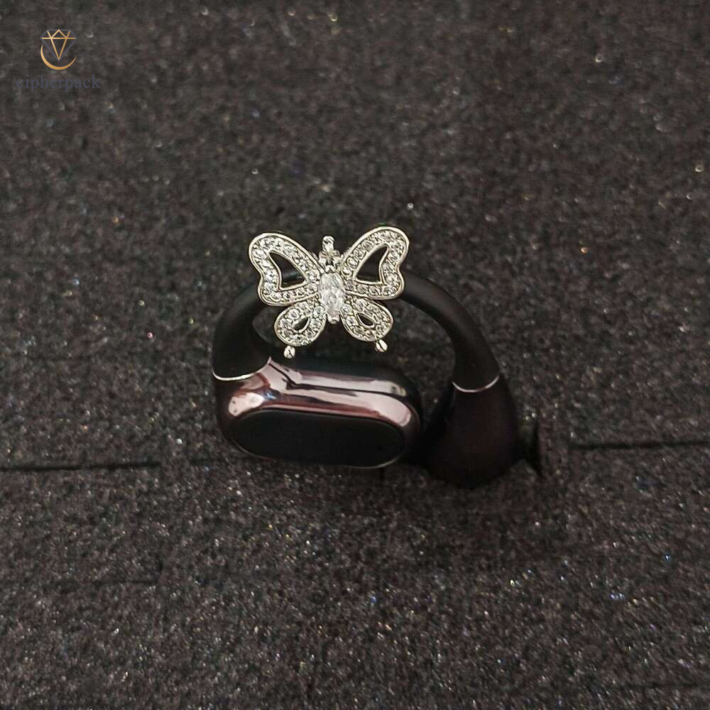 Full Diamond Butterfly Clip Niche Design Sense Light Luxury High-end Feel Suitable for Freeclip Bluetooth Earphone Accessories