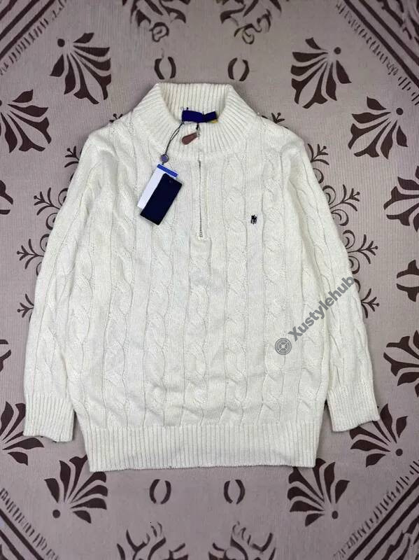 polo Fall And Winter Knitted Sweaters For Men Designer Cable Knit Couple Stand Collar Embroidered Half Zip Womens Sweater Tops Coat polo 0f9