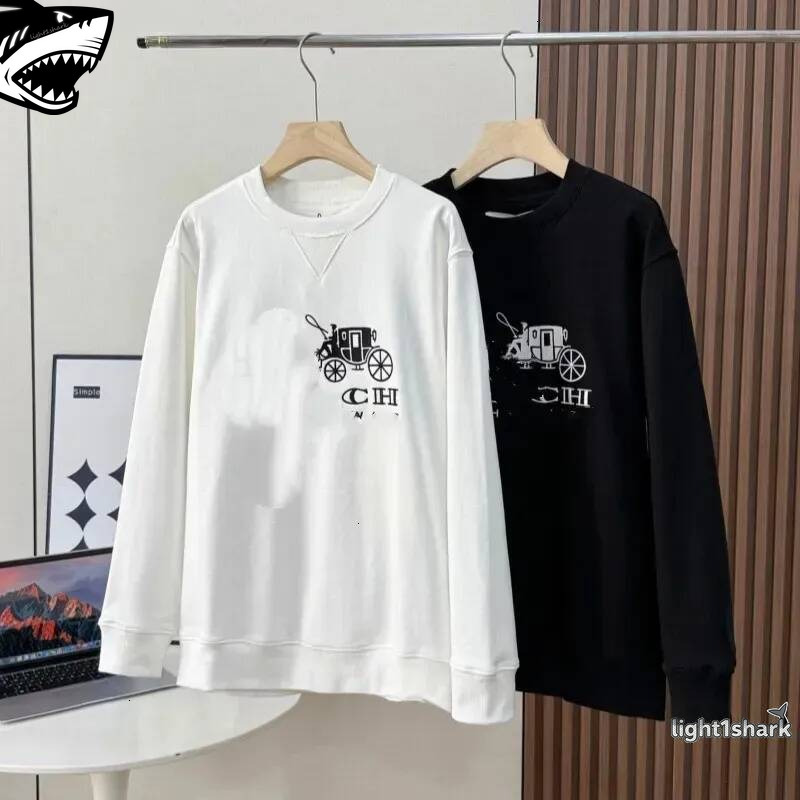 coac Hoodie Koujia Classic Embroidered Carriage Round Neck Sweatshirt Loose Casual Couples Top 25th Autumn New Style coac hoodies b82