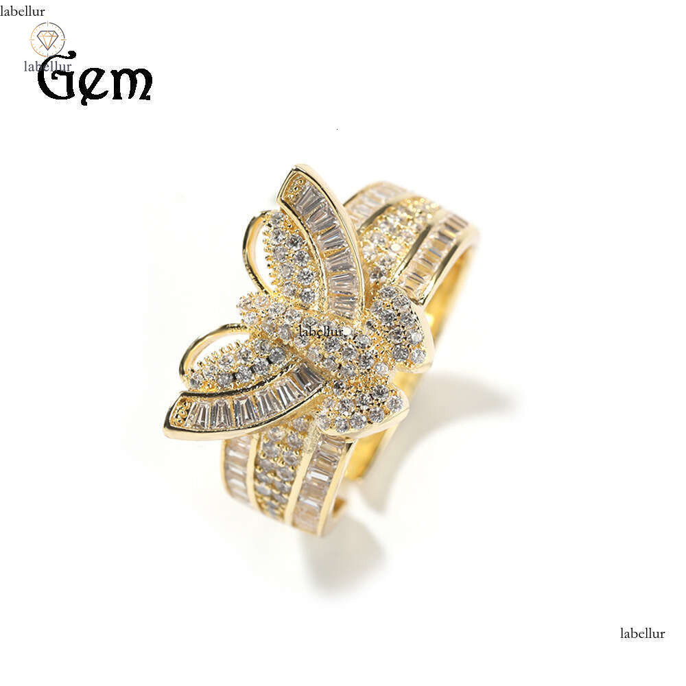 3D Butterfly Ring for Women Ins Style Niche Design Silver Inlaid with Moissanite High-end Sense Light Luxury Fashion Jewelry a
