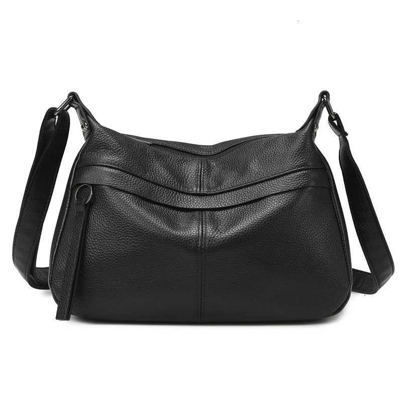 Totes 100% Cowhide Handbag and Purses New Fashion Shoulder Bag with Wide Straps Women Soft Genuine Leather Crossbody Messenger Bag X261016