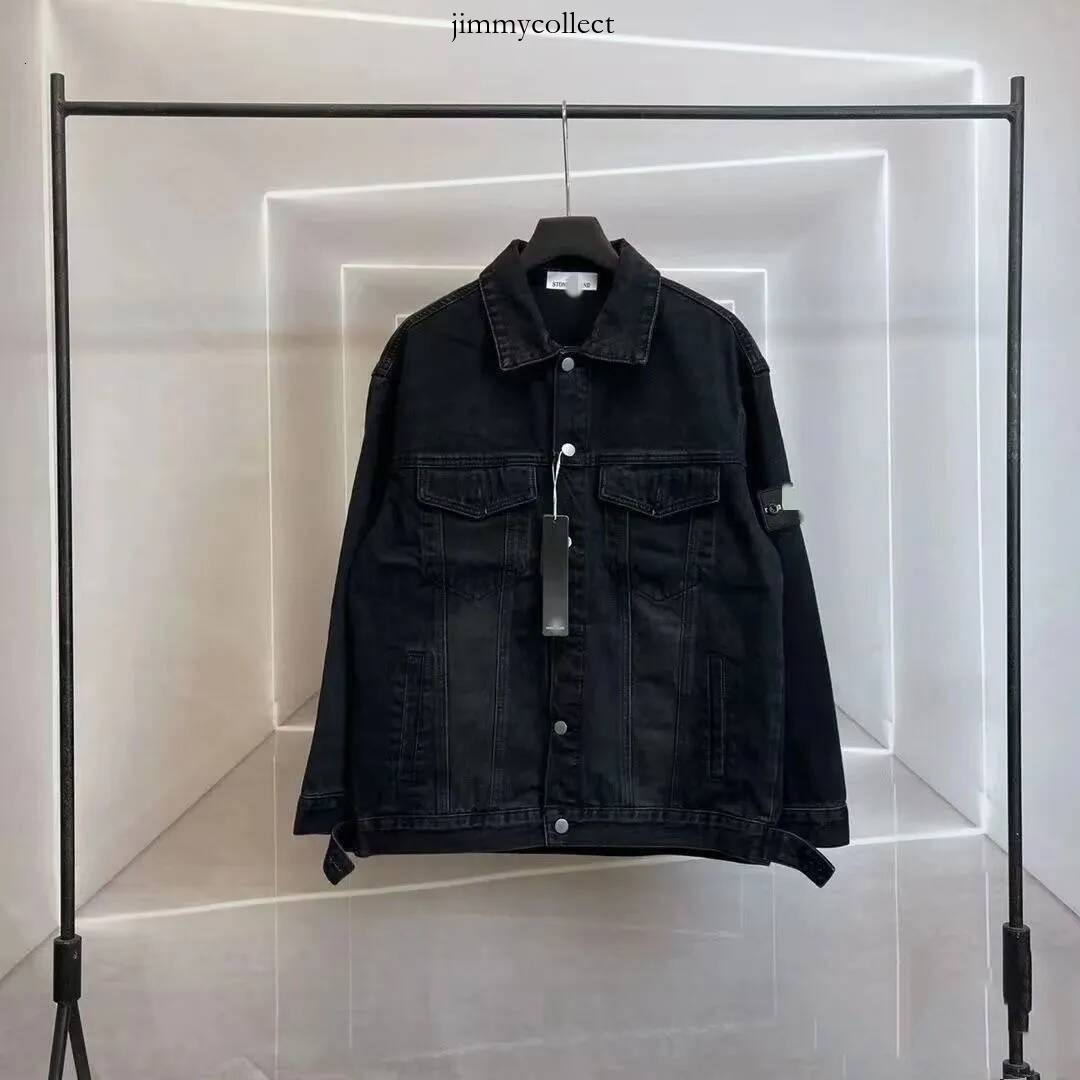 stone American retro stone fashionable denim men's and women's new high version trendy brand washed loose casual jacket stone fb4