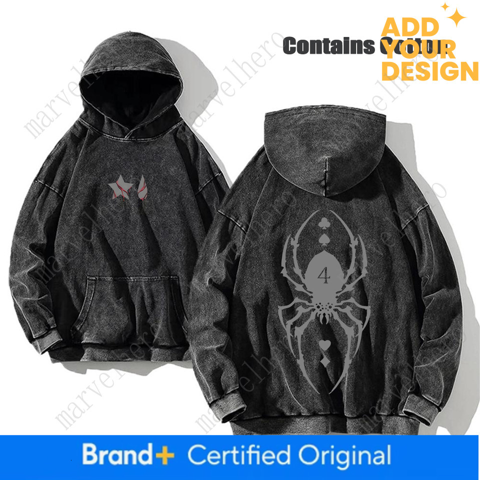 Anime X Hunter Washed Manga Printed Hoodies For Men Harajuku Pullover Contains Sweatshirts Clothing Unisex