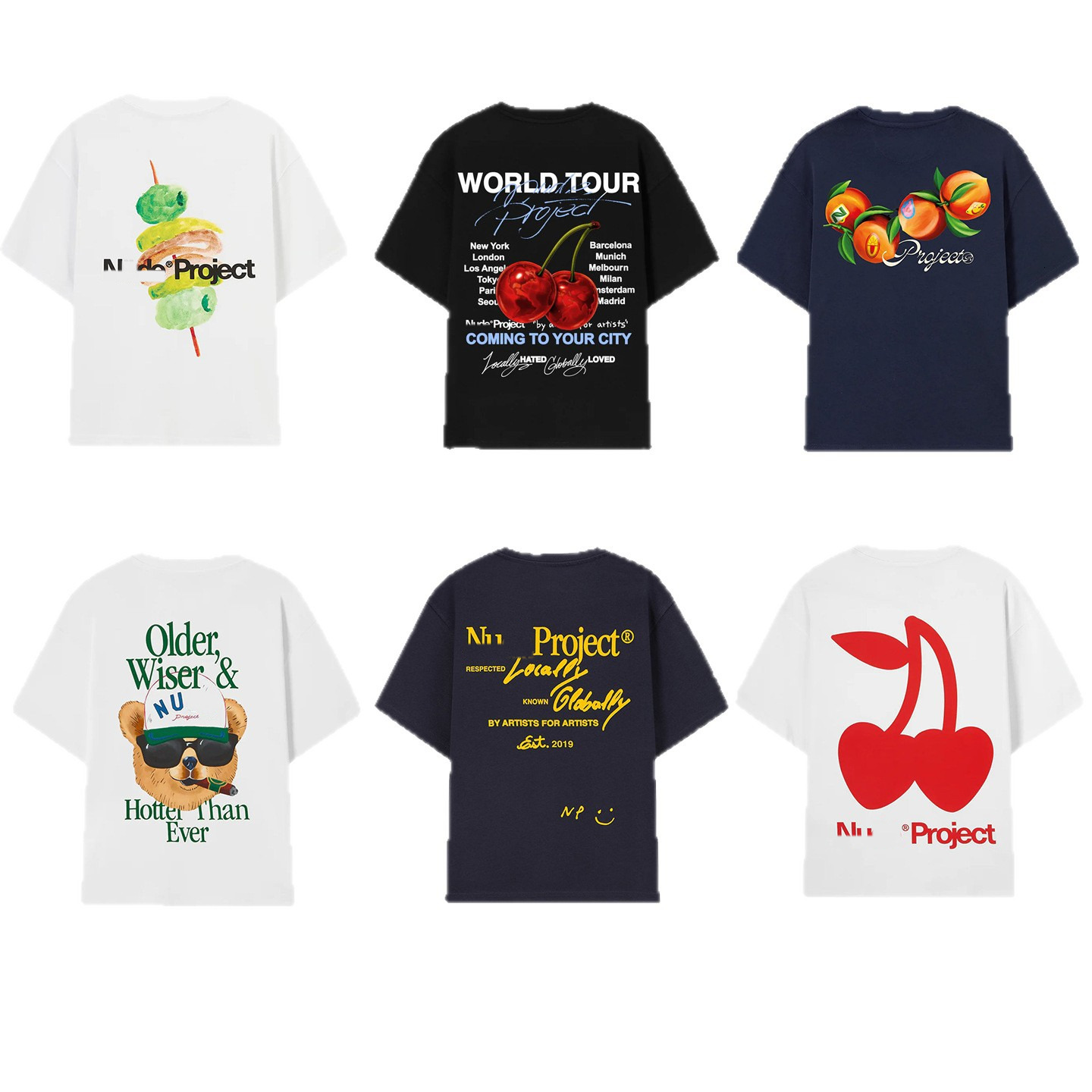 Nudelys Project Designer shirt Fashion Classic cotton tshirt vintage printing mens and womens High quality couple T shirt summer luxury 5a