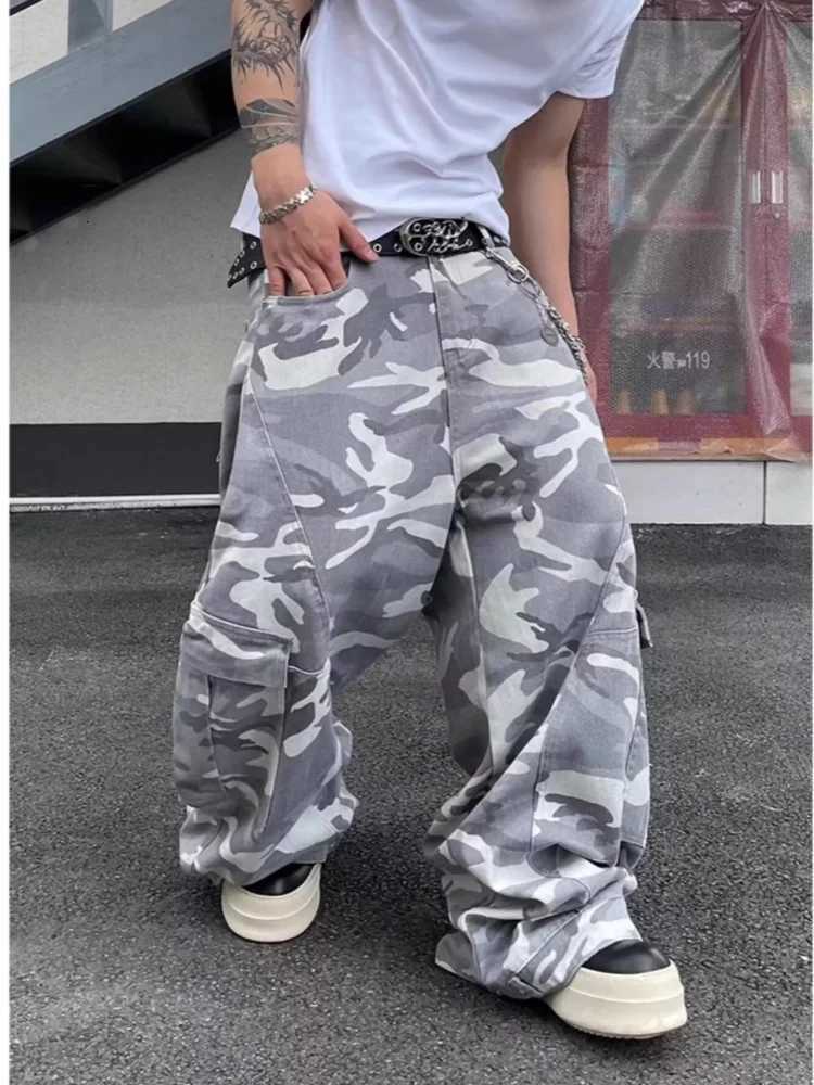 Men's Jeans 2026 Pantalones Y2K Streetwear Camouflage Baggy Cargo Jeans Pants For Men Clothing Wide Leg Oversize Long Trousers Moda HombreT2610