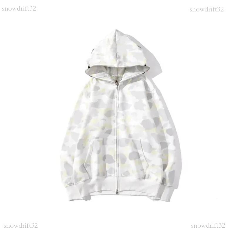 Shark jacket Fashion Casual Camouflage Printed bathing App Hoodies Jacket Men Women Spring Autumn Loose Couple Sleeve Zipper Trendy Bathing Ape Hood
