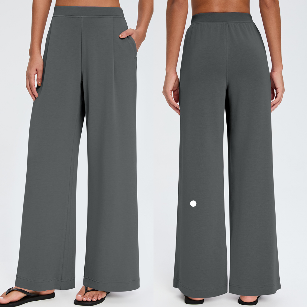 L6405-UU Pantalon de Yoga avec couche d'air lavé au sable pour femme, taille haute, plis amples, jambe droite, vêtements de sport, Fitness, panta