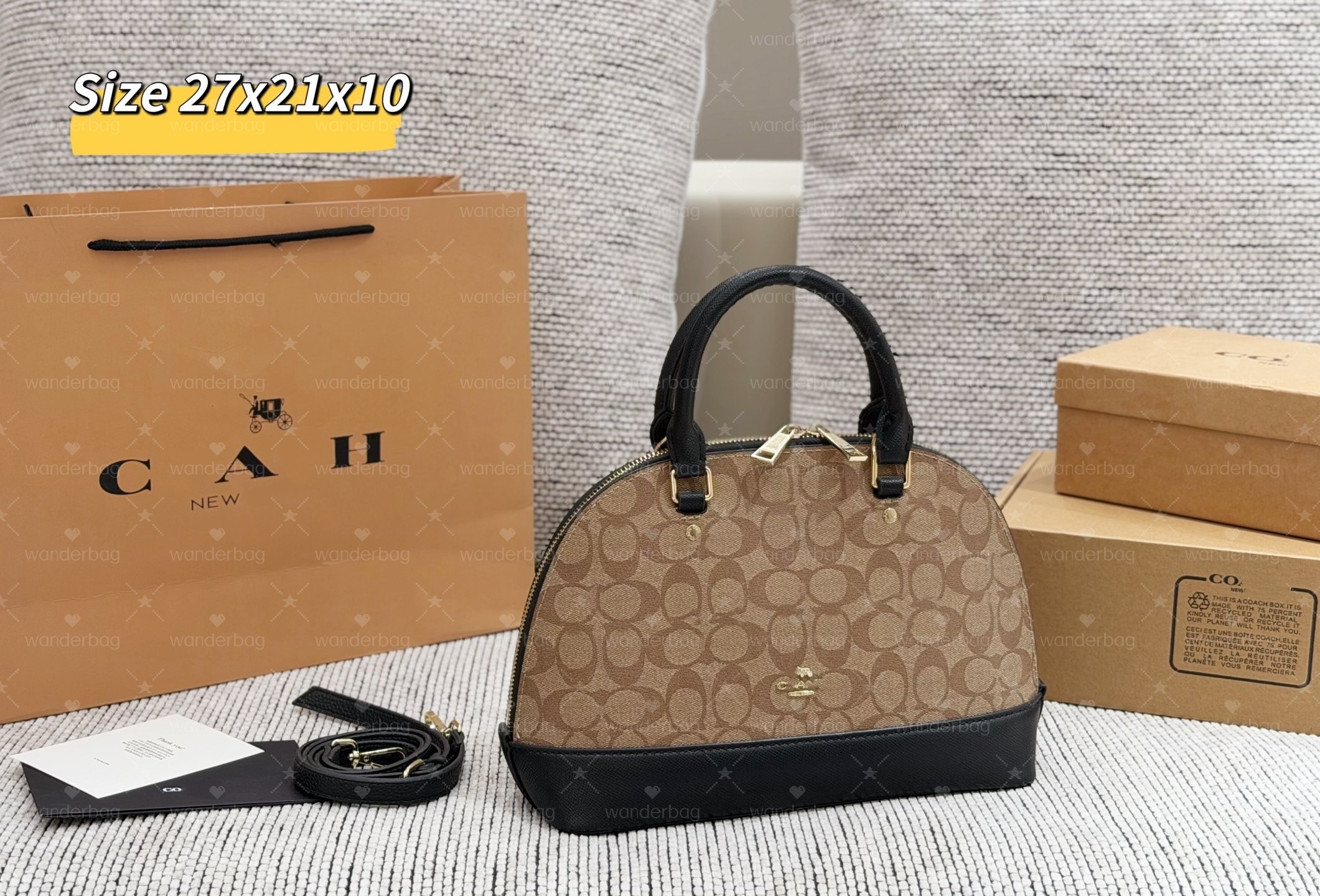Designer Bag Almas Women leather Shoulder Bags Vintage Chain Messenger Bag Shell bb tote Purse Lady Cosmetic luxury Crossbody canvas brown leather H