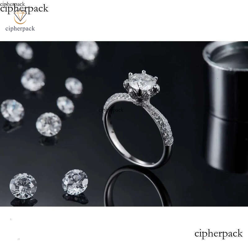 DHCollections Engagement Rings Jewelry Plated Ring Gold High Quality in Stock Sterg Sier for Women with Moissanite 1ct 6.5mm M27A 2e