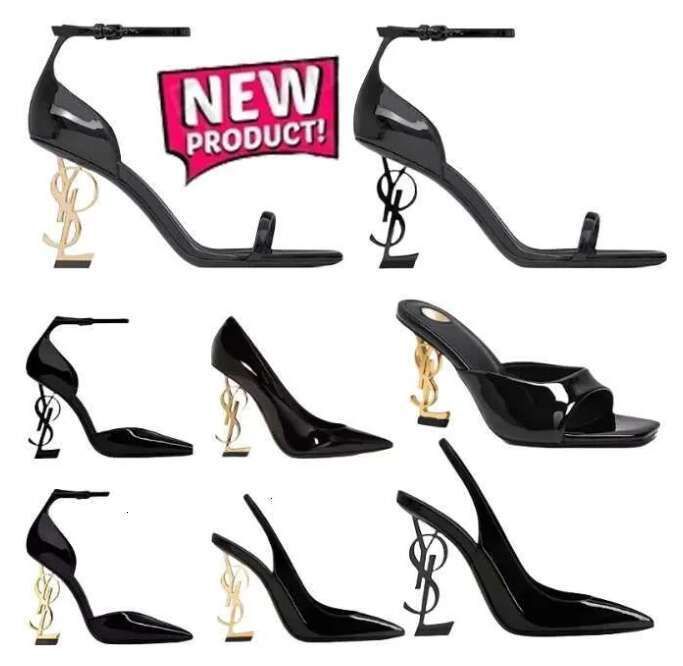 Designer Women's Pointed Toe High Heel Pumps With Luxury 8cm 10cm Geometric Metal Heel Luxury Geometric For Evening Party Stiletto Heels Elegan