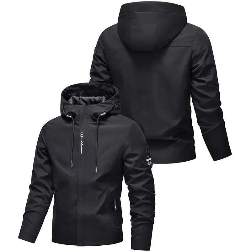 Outdoor Jackets Hoodies Men's Lightweight Windproof Hooded Casual Daily Wear All-Black Coat Breathab Outer Travel Wear Daily CommuteT261016