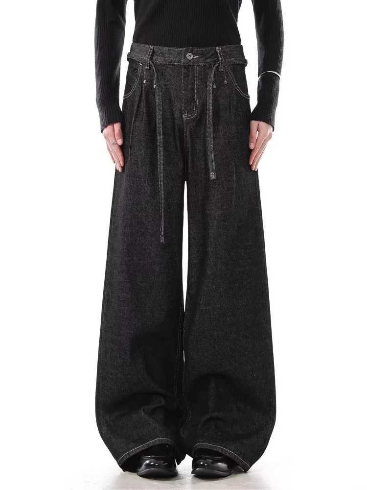Men's Jeans 2026 Ropa Y2K Fashion Black Baggy Pleated Casual Jeans Pants For Men Clothing Straight Harajuku Cotton Long Trousers Moda HombreT26