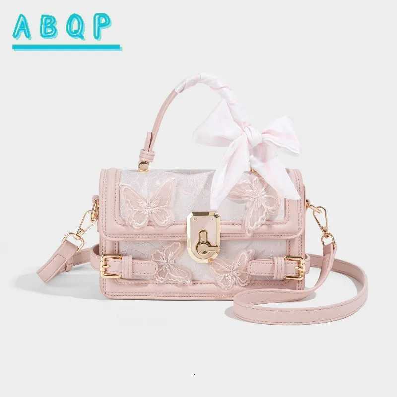 Cross Body ABQP New Women's Shoulder Bag Fashion Trend Women's Handbag Butterfly Embroidery Small Square Bag Large Capacity H261016