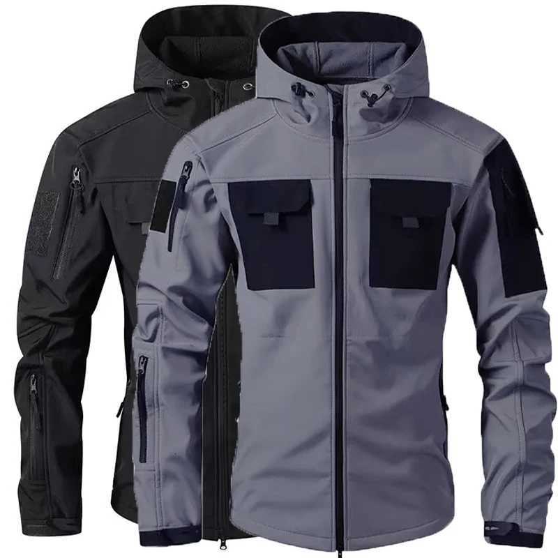 Outdoor Jackets Hoodies Tactical Military Men Winter Autumn Fece Waterproof s Sports Hiking Cam Climbing Outdoor Hooded Coat Hunting CombatT261016