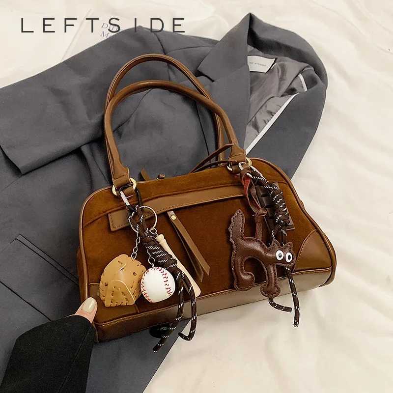 Shoulder Bags LEFTSIDE Small NUBUCK Underarm Tote Bags Lady Shoulder Bag for Women 2025 Winter New Fashion Trend Y2K Handbags and Purses X261016