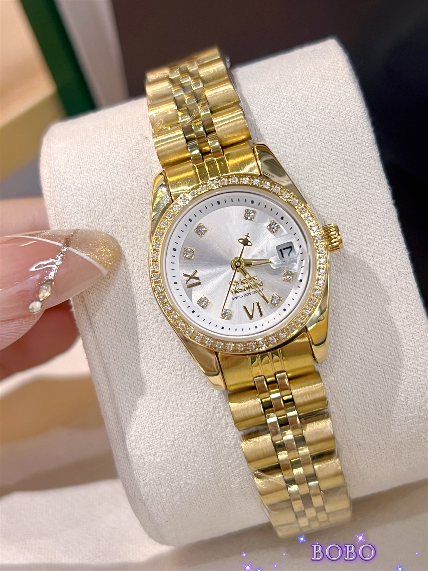 Top Mens women VIVIENNEity WESTWOD Diamond inlaid watch designer luxury quartz movement watches high qualit rose gold steel women Wristwatches #2115