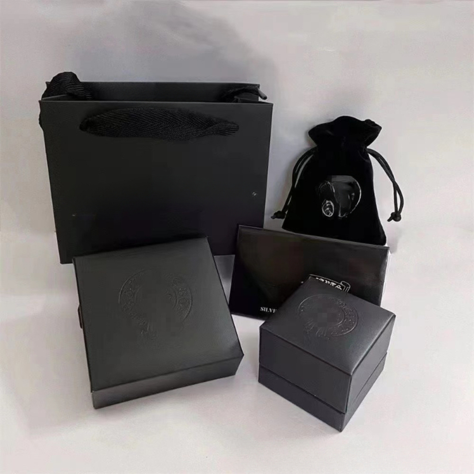 2026 New Leather Nice cologne Cross Designer Jewelry Box Case With Bag Card Charm Luxury Black Earrings Necklace Bracelet Brooch Ring Boxes Packing