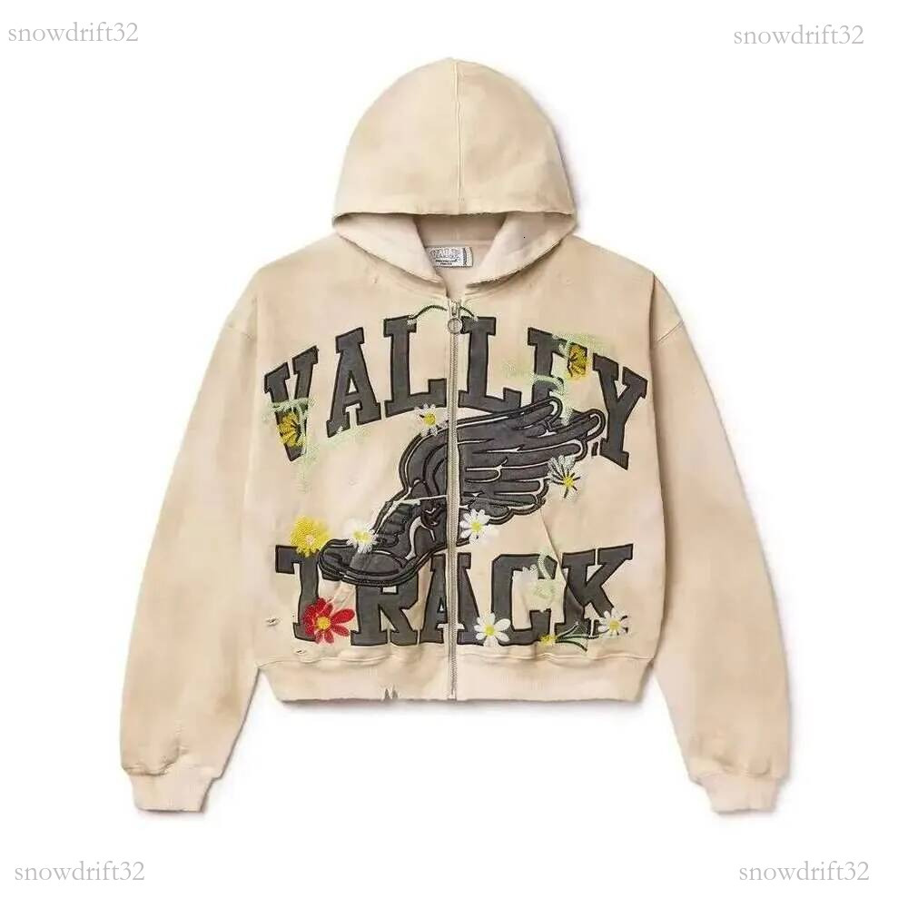 valleylys Hoodie Designer Hip Hop Gothic Style Y2k Graphic Zip Up valleylys With Diamonds Couple Sweatshirt Retro Camouflage Print Zipper Jacket 9a0