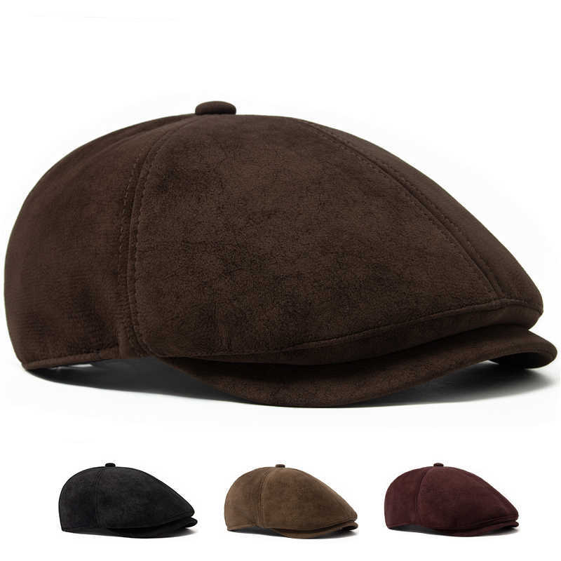 PU New Imitation leather Newsboy Cap Fashion Vintage Men Women Berets For Spring Autumn Visor Flat Hat Casual Retro Hip Hop Caps S261016QNLY