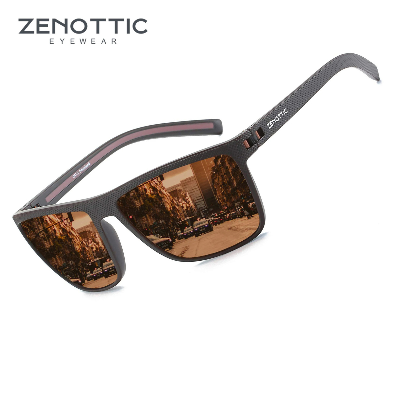 ZENOTTIC Fashion Polarized Sunglasses Shade for Women Men Lightweight TR90 Frame UV400 Protection Square Sun Glasses 261016