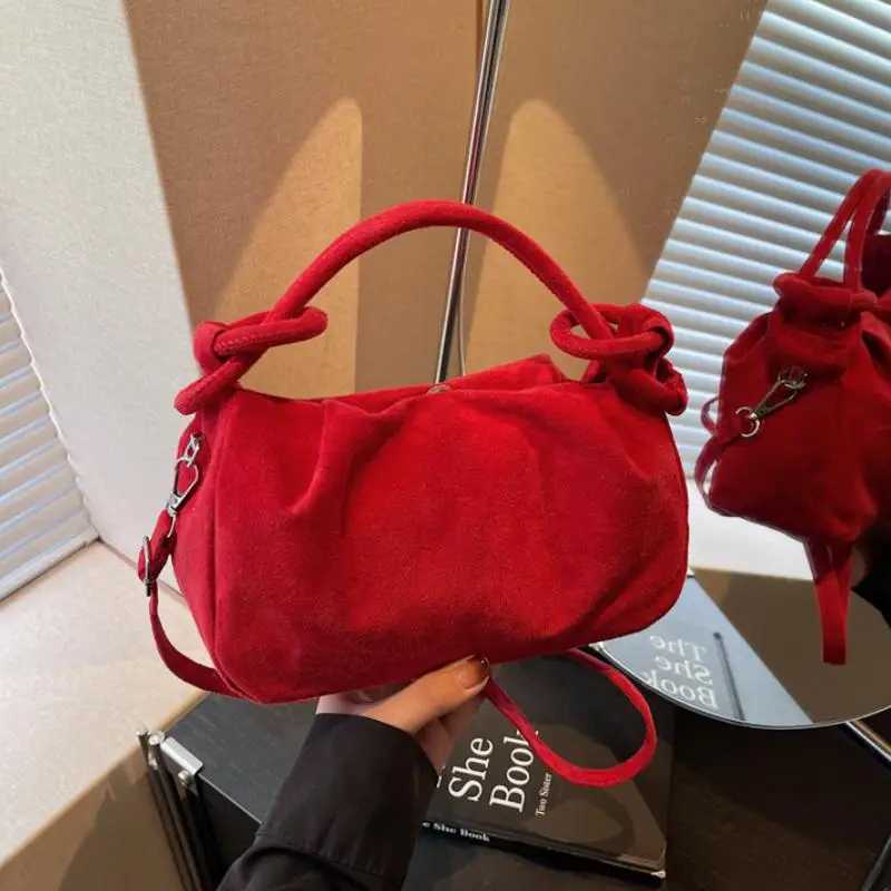 Totes Vintage Suede Casual Crossbody Bag For Women Fashion Versatile Handheld Shoulder Bag Daily Commute Elegant Ladies Messenger Purs X261016