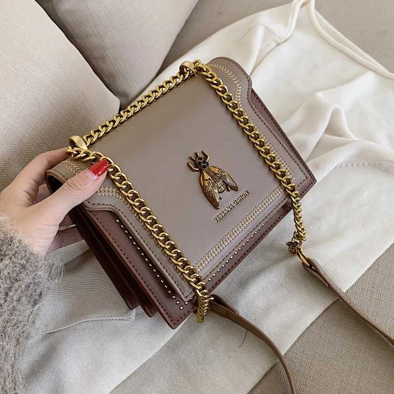 CGCBAG Women Handbag 2024 New Retro Bee Female Shoulder Bag Simple High Quality Leather Designer Crossbody Bags Q261016