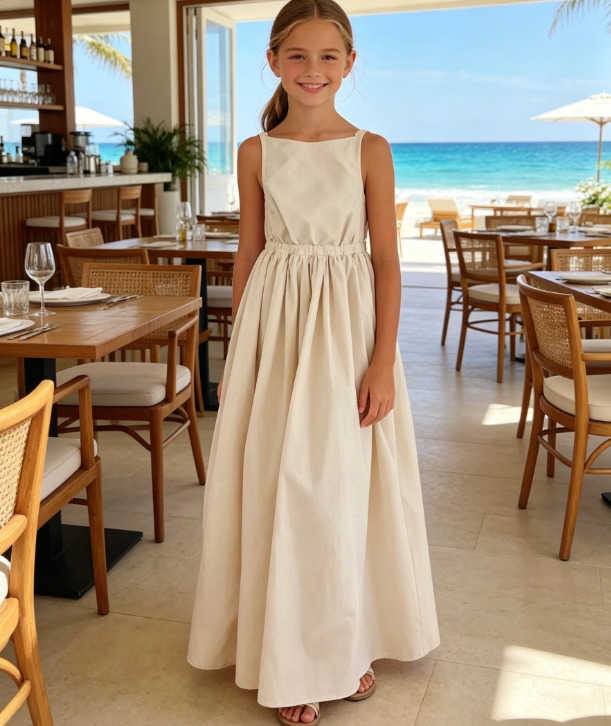 Dress Girls 2026 Spring and Summer New Children's Clothing Korean Style Girl Baby Temperament Mop Back Halter Dress S261016CA0B