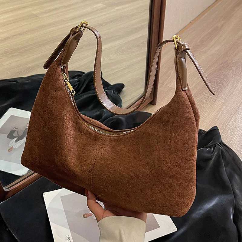 Shoulder Bags Velvet Handbag Purse for Women Suede Shoulder Bag Causal Crossbody Bags Female Luxury Designer Clutch Ladies Crescent Hobo Bag X261016