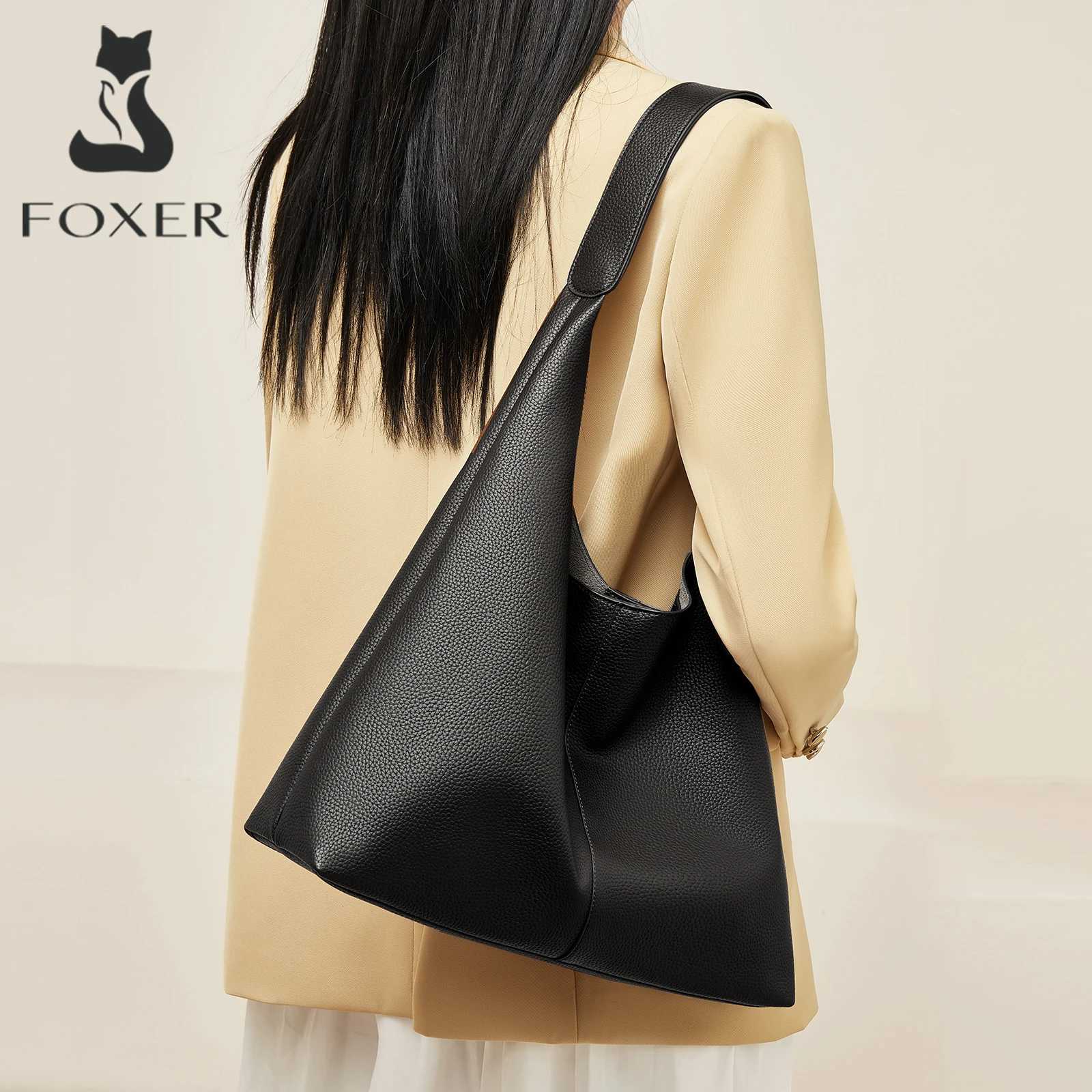 Cross Body FOXER Womens Shoulder Bag Fashion Tote Lady Classic Split Leather+Microfiber Handbag Set Large Casual Hobo Purse Summer Gift H261016