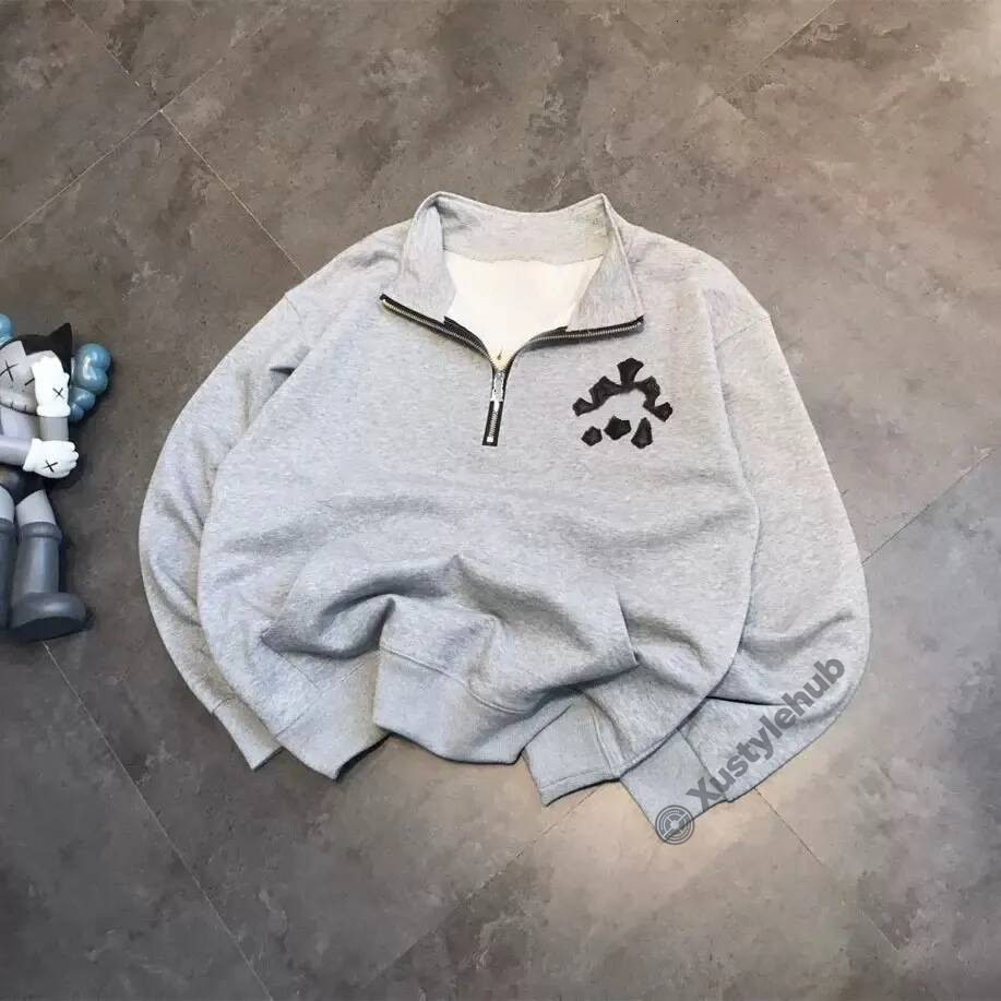 Chrome quarter zips Hoodies Sanskrit hoodie Men Streetwear For woman horseshoe Hoodie Cardigan Designer Mens hoody Long Sleeve 9d6