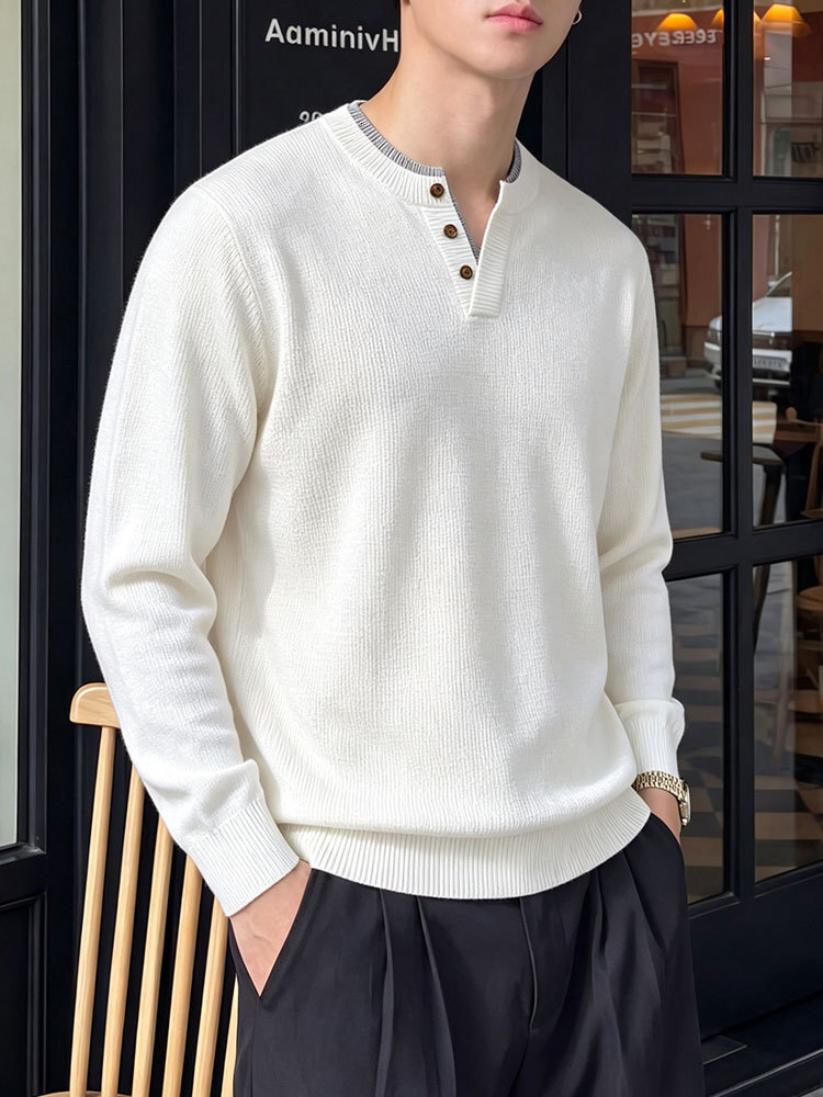 best selling New men's Korean-style old money 2026 autumn and winter versatile couple's round-neck long-sleeve knit sweater