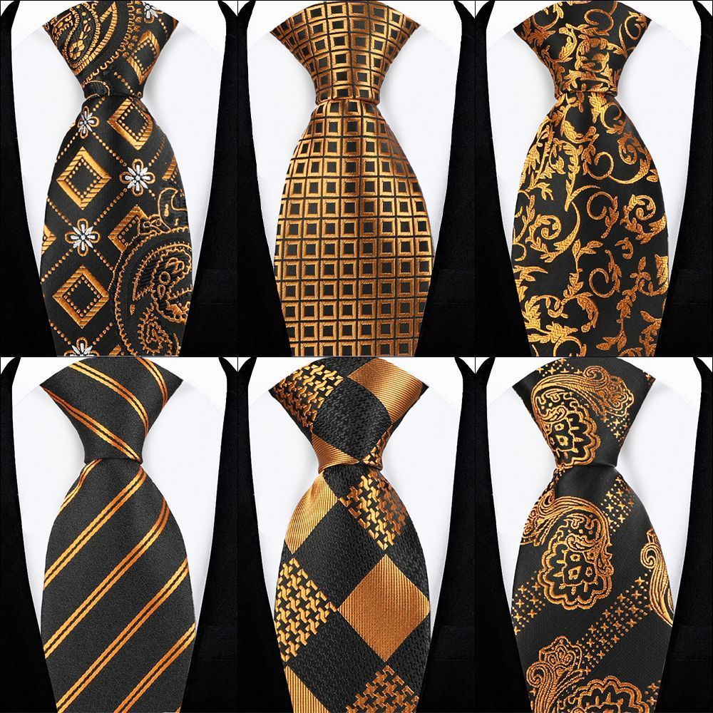 Zwart Goud Paisley Gestreepte Bloemen Heren Stropdas Set Zakdoek Bruiloft Accessoires Bruidegom Cadeau voor Mannen 241219