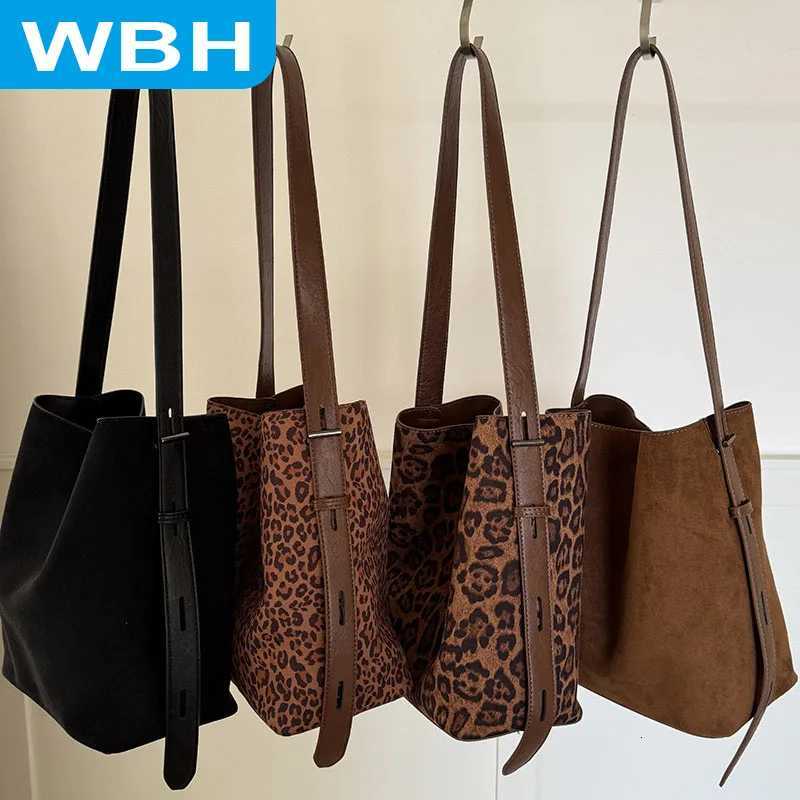 Totes Retro Leopard Print Bucket Bag - Versatile Crossbody Bag - Diagonal Shoulder Bag - Tote Bag for Women - Faux Suede Texture X261016