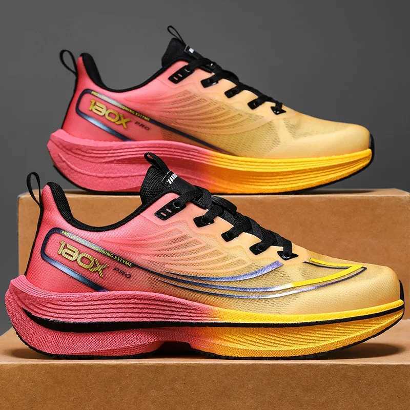 Casual Shoes New Men's Carbon Plate Sneakers Outdoor Soft Sole Mesh Sports Shoes Running Shoes Light Anti-Slip Casual Couple Tennis Shoes H2610