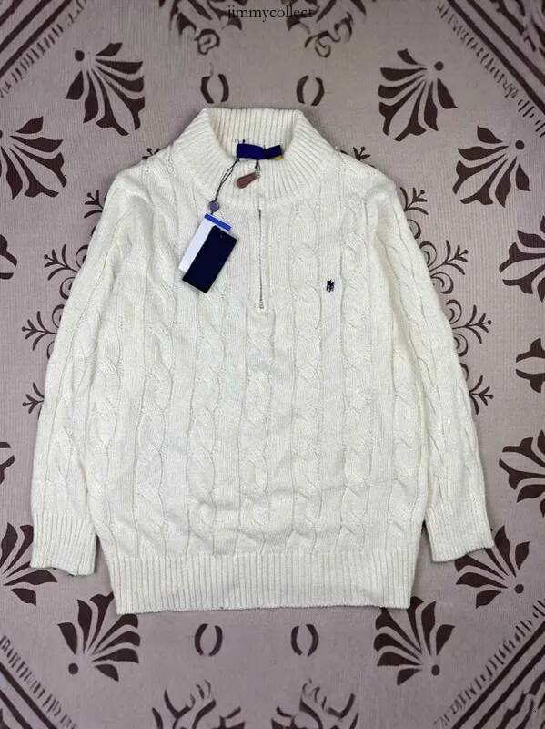 polo Fall And Winter Knitted Sweaters For Men Designer Cable Knit Couple Stand Collar Embroidered Half Zip Womens Sweater Tops Coat polo a87