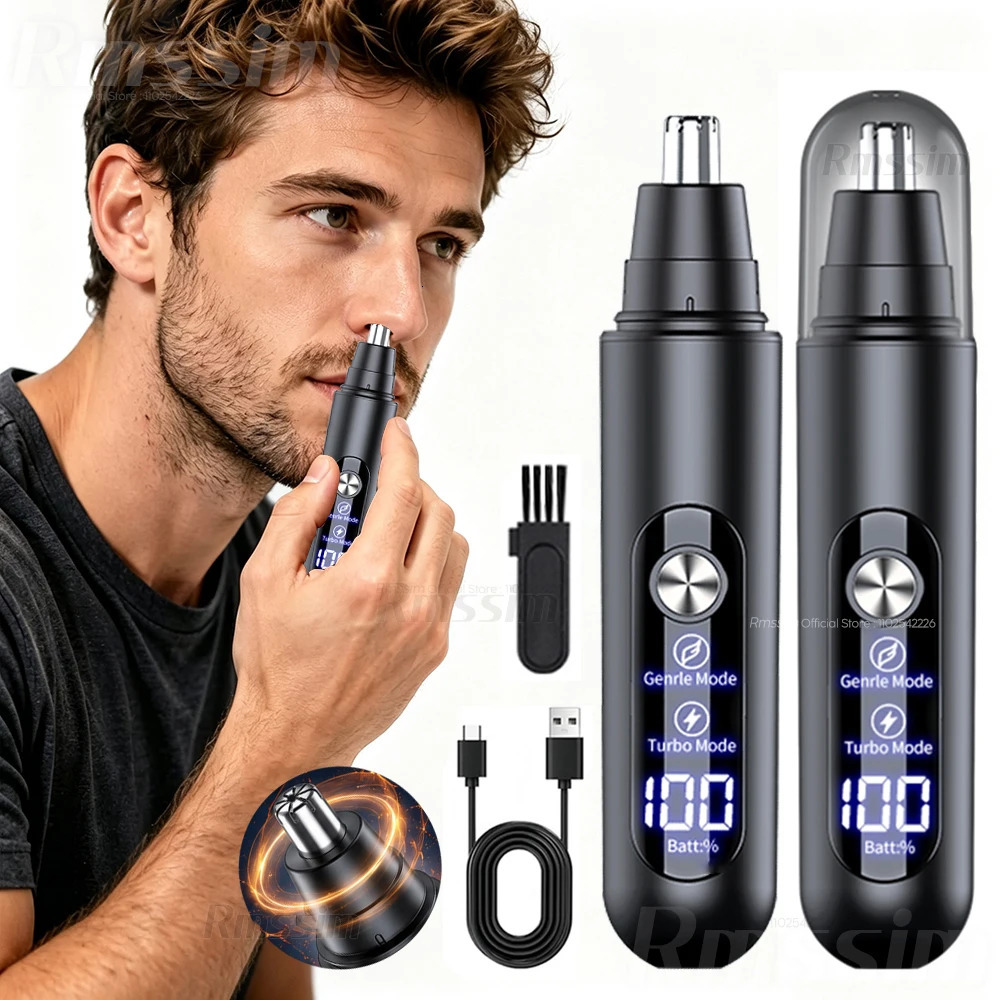 Nose Hair Trimmer Mini Portable Electric Nose Hair Clipper Rechargeable Automatic Shaving Nose Eyebrow Ear Painless Hair Remover 261016