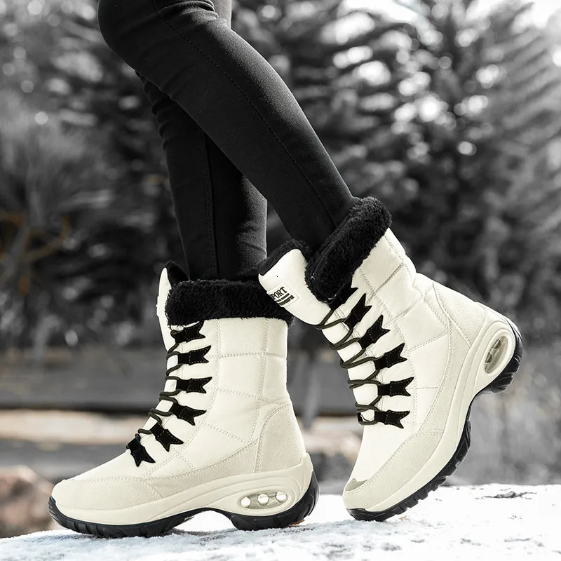 Women's Boots Winter High Quality Keep Warm Mid-Calf Waterproof Snow Boots Women Comfortable Ladies Thigh High Hiking Boots 261016