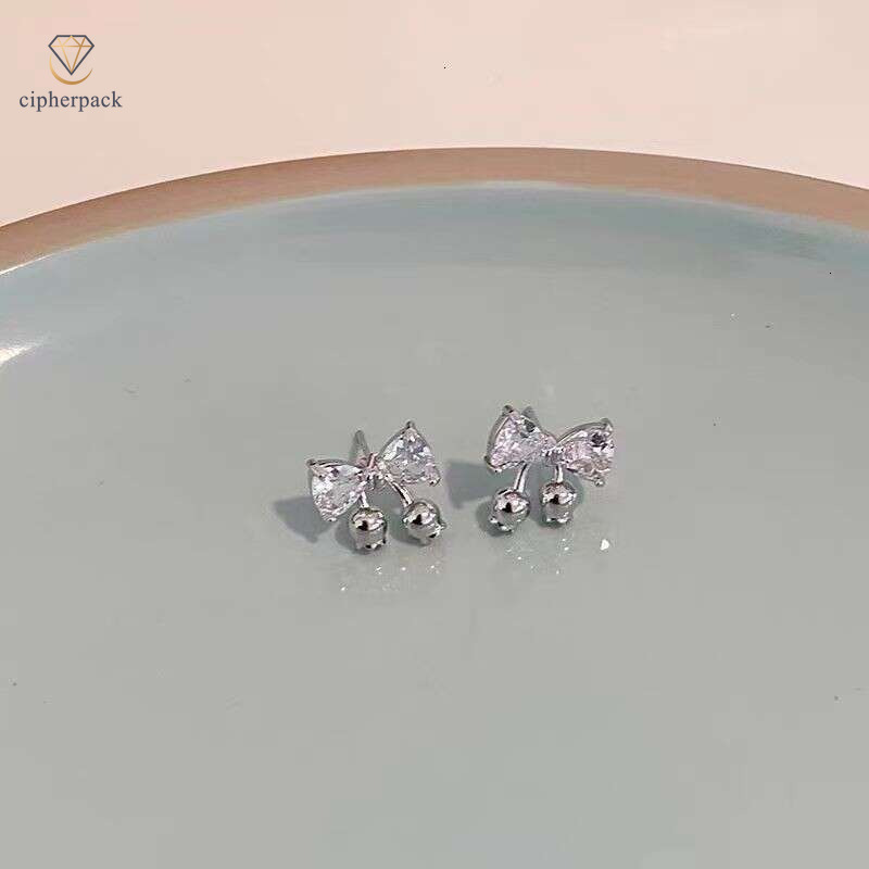 Bouncing with vibrancy! Elegant and gentle niche zircon bow earrings, 2025 new model, light luxury earrings for women