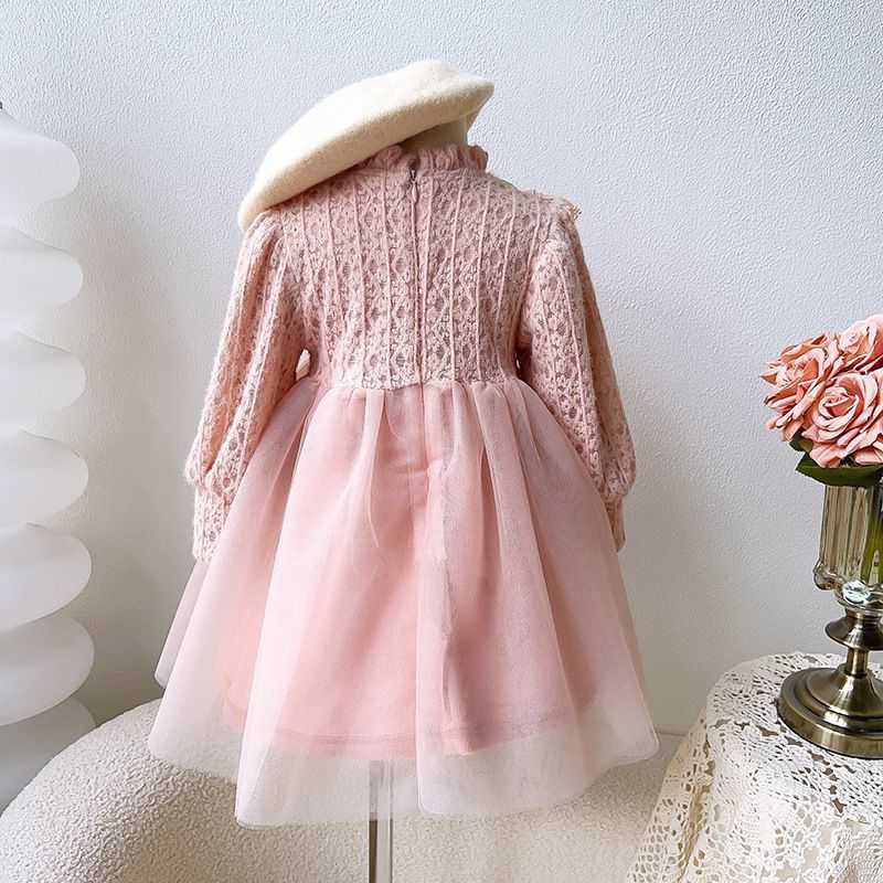 Winter Autumn Princess Dress for Girls Fashionable Thickened Fleece Long Sleeve Children's Birthday Dress Girls' Clothing S261016K9MY