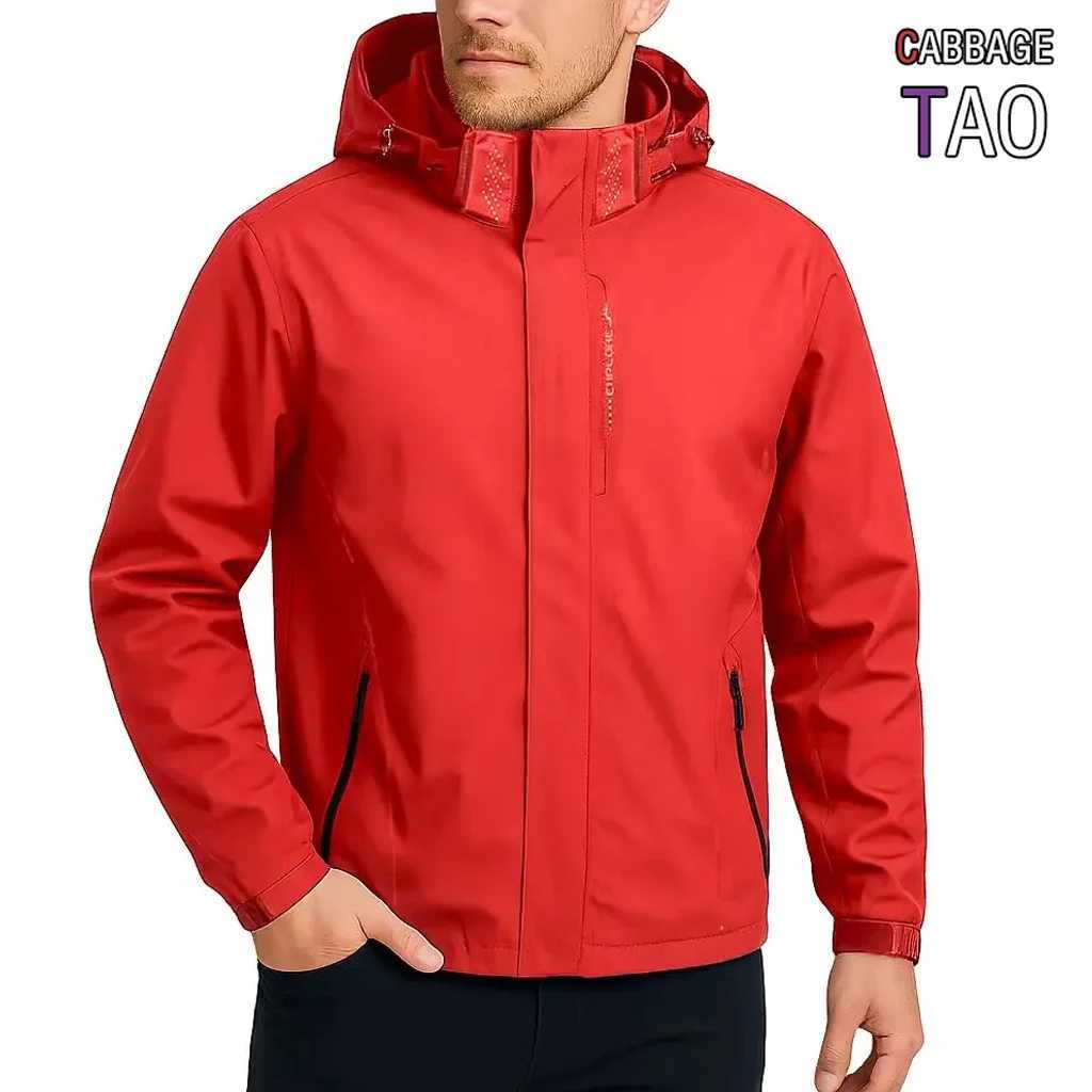 Outdoor Jackets Hoodies Mens Outdoor Waterproof Hooded Rain Lightweight Windproof Coat Ideal for Hiking Cycling and Casual Streetwear TopT261016