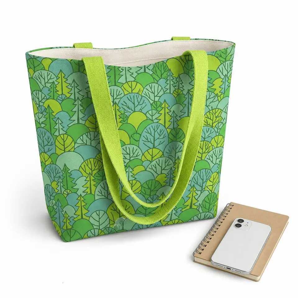 Evening Bags Fan Shaped Floral Fragments Canvas Bag Reusable Large Capacity Tote Bag Lightweight Wide Handles Shopping Tote Bag H261016