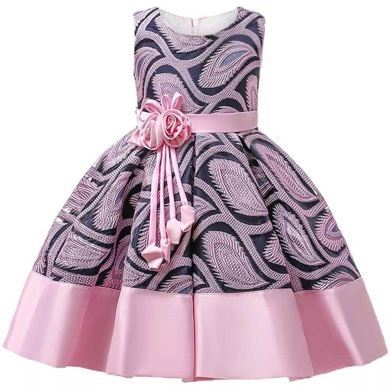 Girls Baby Flower Striped Dress For Girls Floral Wedding Party Dresses Kids Princess Christmas Dress Children Girls Clothing S261016H8DQ