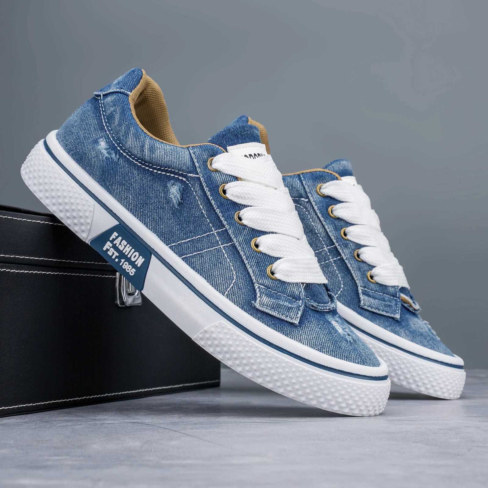 Casual Shoes Personalized Spring and Autumn New Men's Shoes Korean Style Fashionable Large Size Low-Top Casual Shoes Denim Single Shoes Versati
