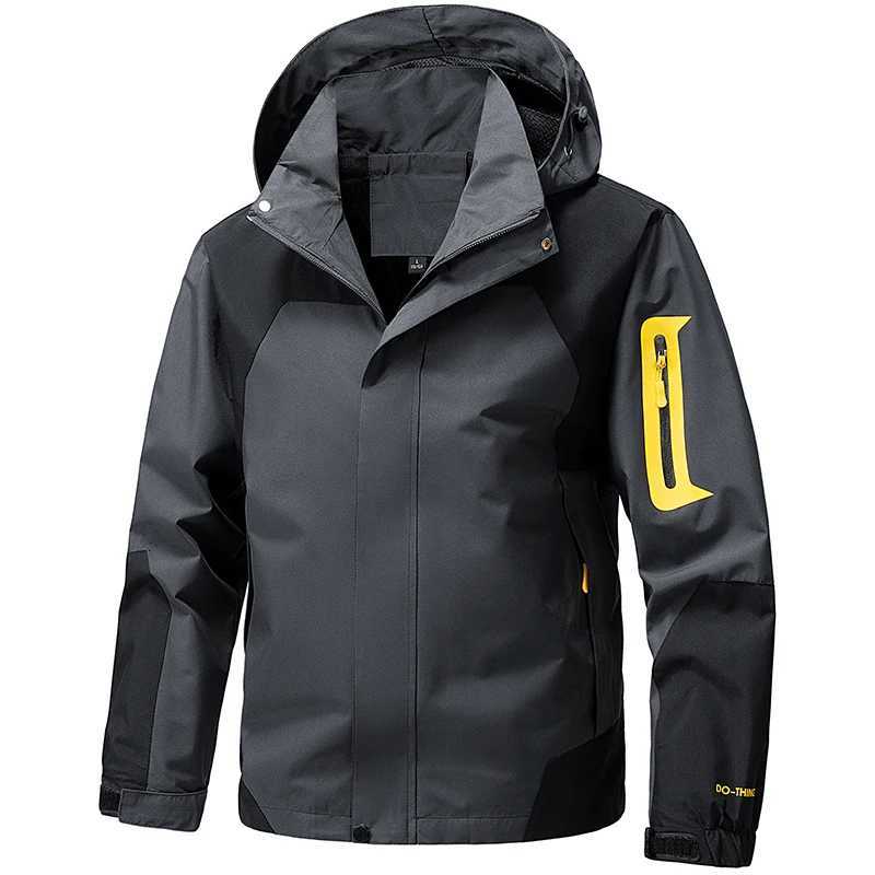 Outdoor Jackets Hoodies Softshell Outdoor Men Zip Up Hooded Waterproof Hiking Cam Windbreaker Lightweight Spring Autumn CoatsT261016
