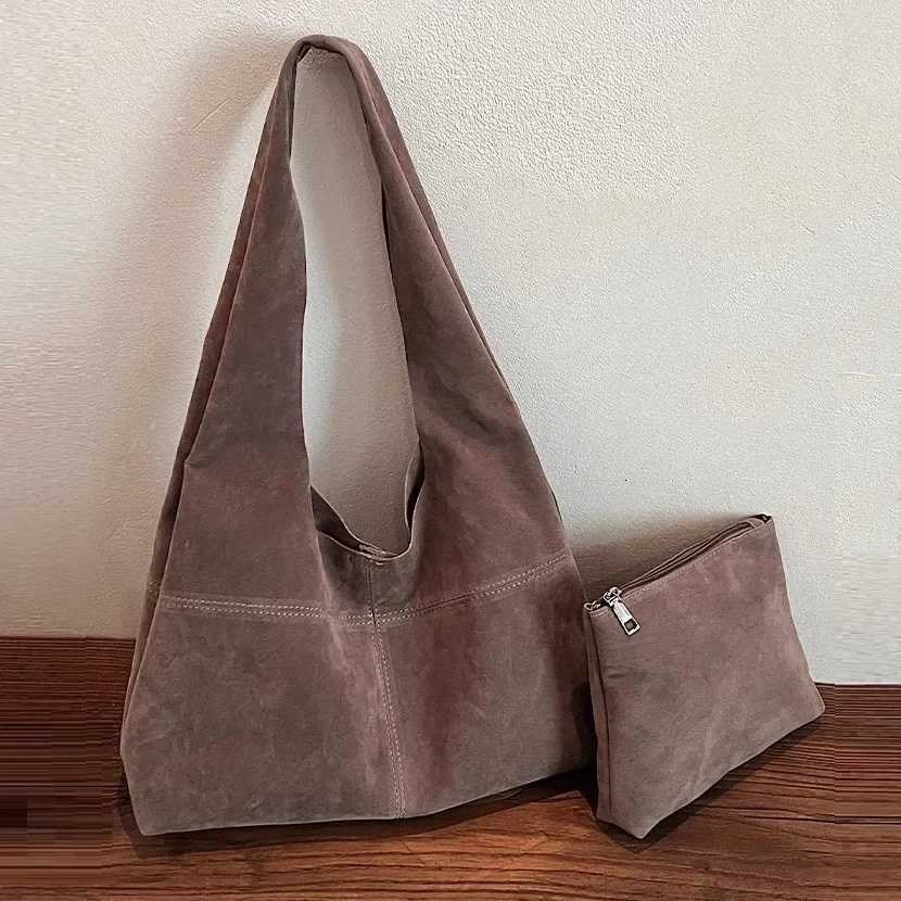 Totes Faux Suede Women Big totes Luxury Brand Design Female Handbags and Purse Large Capacity Winter New Ladies Composite Bags Bolsas X261016