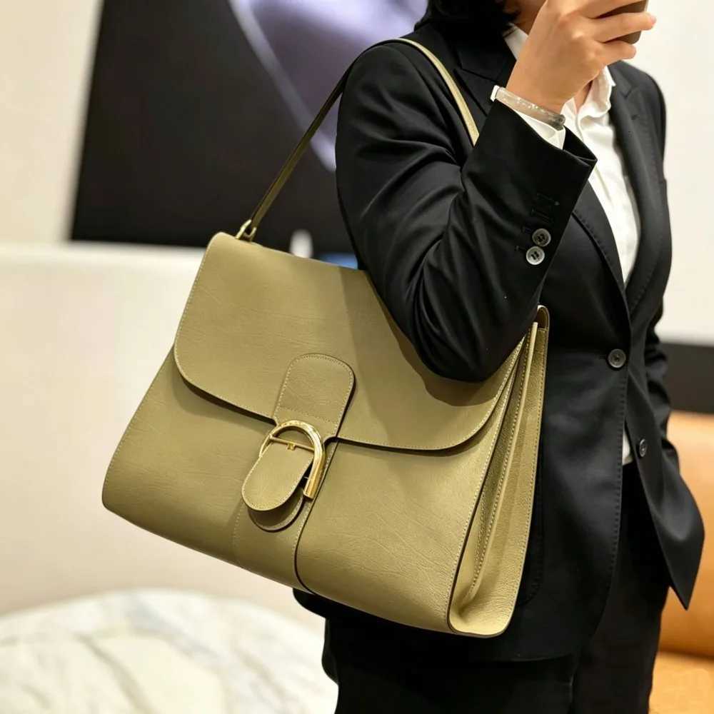 Shoulder Bags Handbag Cowhide Lock Saddle Bag Premium Handbag Women's Texture Unique Fashion Niche Commuter One Shoulder Oblique Span H261016