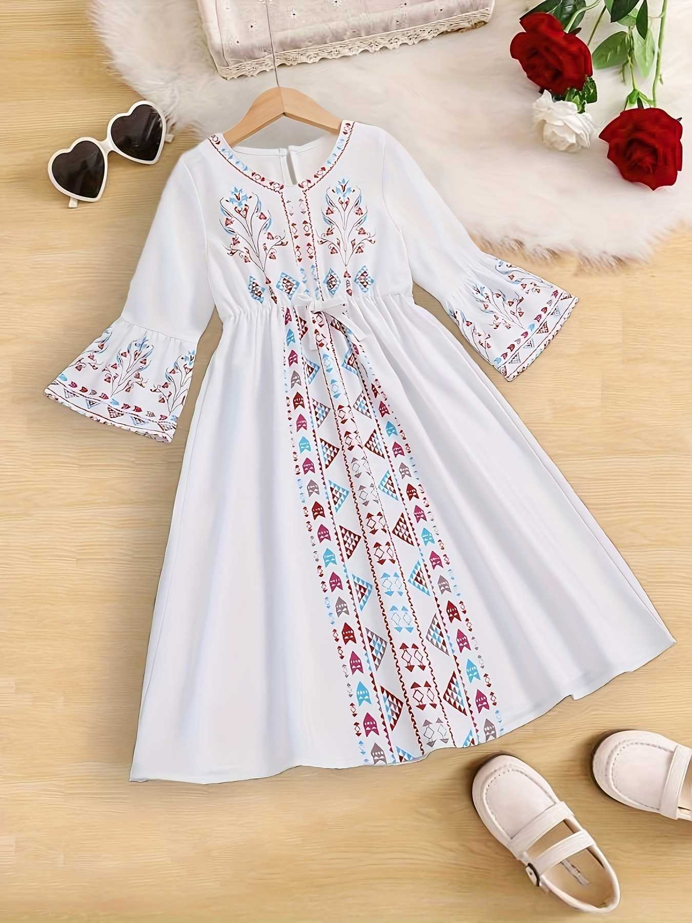 Spring Girls Autumn Bell Sleeve Dress Children's Fashion Clothing Toddler Girls Dress Kids' Spring Autumn Outfits S2610160R9X