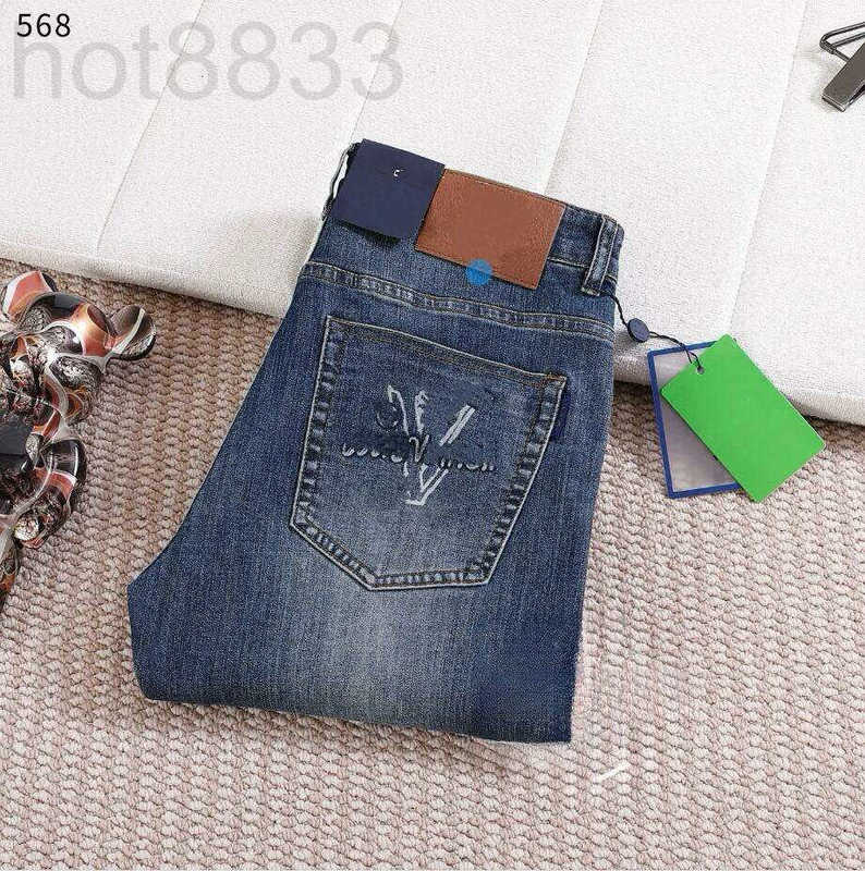 Men's Jeans Designer Denim Thick High Quality Retro Style Straight Trousers Luxury Atmosphere Classic Items FLIJ